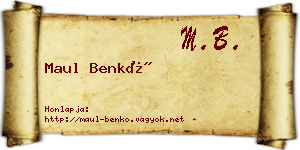 Maul Benkő névjegykártya